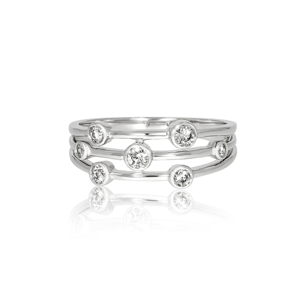 18ct White Gold Millgrain Lace Diamond Ring